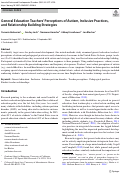 Cover page: General Education Teachers’ Perceptions of Autism, Inclusive Practices, and Relationship Building Strategies