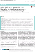 Cover page: Delta rhythmicity is a reliable EEG biomarker in Angelman syndrome: a parallel mouse and human analysis