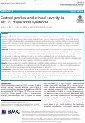 Cover page: Cortisol profiles and clinical severity in MECP2 duplication syndrome