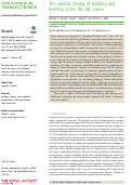 Cover page: The optimal timing of teaching and learning across the life course