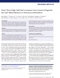 Cover page: Short-Term High-Salt Diet Increases Corin Level to Regulate the Salt-Water Balance in Humans and Rodents.