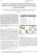 Cover page: Overview of the Quench Heater Performance for MQXF, the Nb<sub>3</sub>Sn Low-<i>β</i> Quadrupole for the High Luminosity LHC