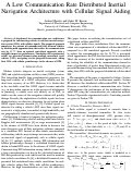 Cover page: A low communication rate distributed inertial navigation architecture with cellular signal aiding