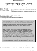 Cover page: Troponin Marker for Acute Coronary Occlusion and Patient Outcome Following Cardiac Arrest