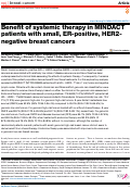 Cover page: Benefit of systemic therapy in MINDACT patients with small, ER-positive, HER2-negative breast cancers.