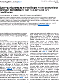Cover page: Survey participants are more willing to receive dermatology care from dermatologists than from advanced care practitioners