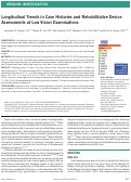 Cover page: Longitudinal Trends in Case Histories and Rehabilitative Device Assessments at Low Vision Examinations