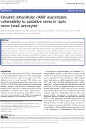 Cover page: Elevated intracellular cAMP exacerbates vulnerability to oxidative stress in optic nerve head astrocytes