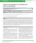 Cover page: Passive micropumping in microfluidics for point-of-care testing.