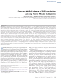 Cover page: Genome-Wide Patterns of Differentiation Among House Mouse Subspecies