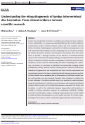 Cover page: Understanding the etiopathogenesis of lumbar intervertebral disc herniation: From clinical evidence to basic scientific research.