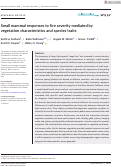 Cover page: Small mammal responses to fire severity mediated by vegetation characteristics and species traits