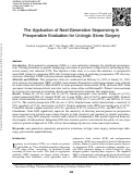 Cover page: The Application of Next-Generation Sequencing in Preoperative Evaluation for Urologic Stone Surgery