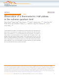 Cover page: Observation of a thermoelectric Hall plateau in the extreme quantum limit