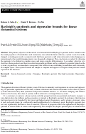 Cover page: Rayleigh’s quotients and eigenvalue bounds for linear dynamical systems