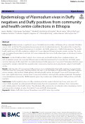 Cover page: Epidemiology of Plasmodium vivax in Duffy negatives and Duffy positives from community and health centre collections in Ethiopia.