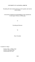 Cover page: Examining the interconnection between social cognition and emotion understanding