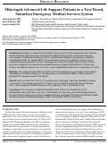 Cover page: Mistriaged Advanced Life Support Patients in a Two-Tiered, Suburban Emergency Medical Services System