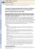 Cover page: Comparison of Baseline Dietary Intake of Hispanic and Matched Non-Hispanic White Breast Cancer Survivors Enrolled in the Women's Healthy Eating and Living Study