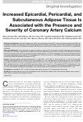 Cover page: Increased epicardial, pericardial, and subcutaneous adipose tissue is associated with the presence and severity of coronary artery calcium.