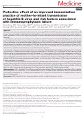 Cover page: Protective effect of an improved immunization practice of mother-to-infant transmission of hepatitis B virus and risk factors associated with immunoprophylaxis failure