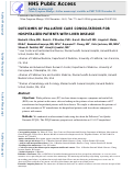 Cover page: Outcomes of Palliative Care Consultations for Hospitalized Patients With Liver Disease