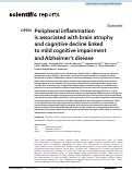 Cover page: Peripheral inflammation is associated with brain atrophy and cognitive decline linked to mild cognitive impairment and Alzheimer’s disease