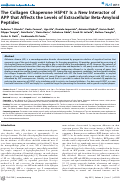 Cover page: The Collagen Chaperone HSP47 Is a New Interactor of APP that Affects the Levels of Extracellular Beta-Amyloid Peptides