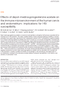 Cover page: Effects of depot-medroxyprogesterone acetate on the immune microenvironment of the human cervix and endometrium: implications for HIV susceptibility