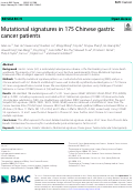 Cover page: Mutational signatures in 175 Chinese gastric cancer patients.