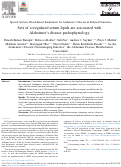 Cover page: Sets of coregulated serum lipids are associated with Alzheimer's disease pathophysiology