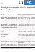 Cover page: Mammalian gene expression variability is explained by underlying cell state