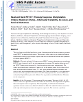 Cover page: Head and Neck PET/CT: Therapy Response Interpretation Criteria (Hopkins Criteria)—Interreader Reliability, Accuracy, and Survival Outcomes