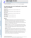 Cover page: Do Cultural Values Have a Role in Health Equity? A Study of Latina Mothers and Daughters