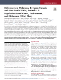 Cover page: Differences in Melanoma Between Canada and New South Wales, Australia: A Population-Based Genes, Environment, and Melanoma (GEM) Study