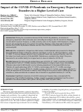 Cover page: Impact of the COVID-19 Pandemic on Emergency Department Transfers to a Higher Level of Care