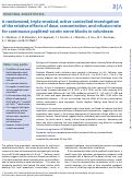 Cover page: A randomized, triple-masked, active-controlled investigation of the relative effects of dose, concentration, and infusion rate for continuous popliteal-sciatic nerve blocks in volunteers