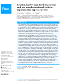 Cover page: Relationship between tooth macrowear and jaw morphofunctional traits in representative hypercarnivores.