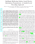 Cover page: Intelligent Reflecting Surface Based Passive Information Transmission: A Symbol-Level Precoding Approach