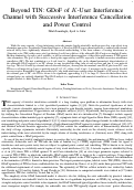 Cover page of Beyond TIN: &nbsp;GDoF of K-User Interference Channel with Successive Interference Cancellation and Power Control