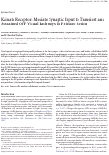 Cover page: Kainate receptors mediate synaptic input to transient and sustained OFF visual pathways in primate retina.