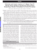 Cover page: Molecular and Genetic Analyses of Collagen Type IV Mutant Mouse Models of Spontaneous Intracerebral Hemorrhage Identify Mechanisms for Stroke Prevention