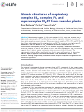 Cover page: Atomic structures of respiratory complex III2, complex IV, and supercomplex III2-IV from vascular plants