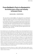 Cover page: From Baldwin’s Paris to Benjamin’s: The Architectonics of Race and Sexuality in <em>Giovanni’s Room</em>