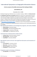 Cover page of International Symposium on Geographic Information Science. Twentieth Anniversary of NCGIA
