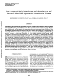 Cover page: Association of Body Mass Index with Reinfarction and Survival After First Myocardial Infarction in Women