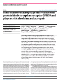 Cover page: Bone-marrow macrophage-derived GPNMB protein binds to orphan receptor GPR39 and plays a critical role in cardiac repair