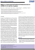 Cover page: Reply to Corticosteroid‐Induced Osteonecrosis in COVID‐19: A Call for Caution