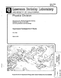 Cover page: Experimental Techniques for {ital B} Physics