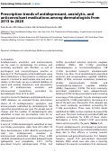 Cover page: Prescription trends of antidepressant, anxiolytic, and anticonvulsant medications among dermatologists from 2013 to 2020